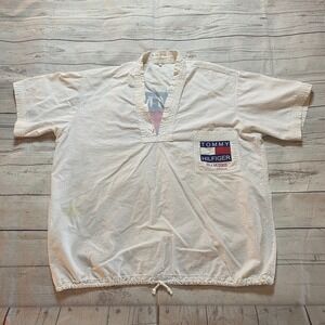 Vintage Tommy Hilfiger Isla Mujeres Mexico Spellout Flag Shirt Men's Size XLarge